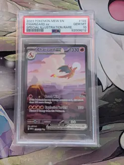 Pokemon TCG Charizard EX 199/165 Scarlet Violet 151 English Card PSA 10 GEM MINT - Image 1