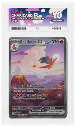 Pokemon TCG Charizard EX Scarlet & Violet 151 Card 199/165 ACE 10 - Image 1
