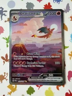 Pokemon TCG Charizard EX 199/165 Scarlet Violet 151 English Card - Image 1
