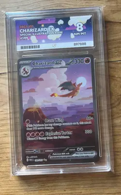 Pokemon TCG Charizard EX Scarlet Violet-151 Special Art Rare Card 199/165 Ace 8 - Image 1