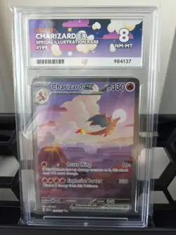 Pokemon TCG Charizard EX Scarlet Violet-151 Special Art Rare Card 199/165 Ace 8 - Image 1