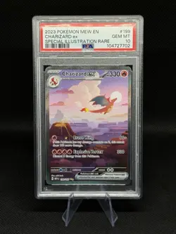 Pokemon TCG Charizard EX 199/165 Scarlet Violet 151 English Card PSA 10 GEM MINT - Image 1
