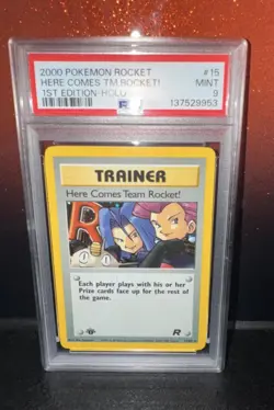 PSA 9 1st Edition Here Comes Team Rocket Holo Trainer 2000 Pokemon - English #15 - Image 2
