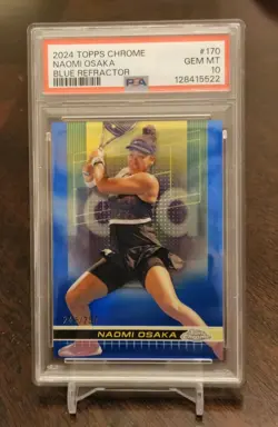 2024 Topps Chrome Blue Refractor Tennis Naomi Osaka #170 PSA 10 Gem Mint /250 - Image 1