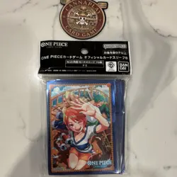 Bandai One Piece Card Game Nami Premium Card Sleeves Blue - Image 1