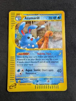 Azumarill H4/H32 Holo Aquapolis 2003 Pokemon Card DMG - Image 1