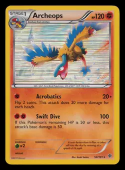 Archeops 54/101 Holo Rare Plasma Blast Pokemon Lightly Played - Image 1