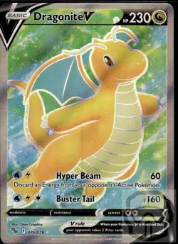 Dragonite V 076/078 Ultra Rare Pokemon GO Pokemon Holo NM/M - Image 3