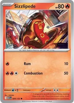 1x Sizzlipede (#029/132) - Reverse Holofoi NM Eng Pokemon - ME01: Mega Evolution - Image 1