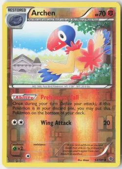 Archen 53/101 Uncommon Plasma Blast Pokemon Reverse Holo Near Mint - Image 1