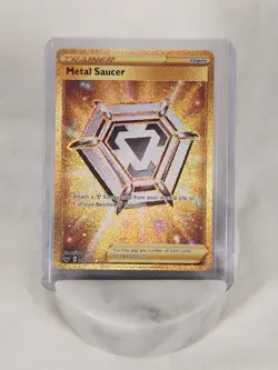 Pokemon Metal Saucer Secret Rare Holo 214/202 Swsh01 Sword & Shield Trainer NM - Image 1