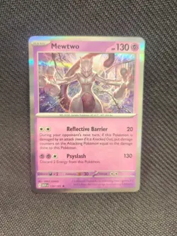 Pokemon TCG Mewtwo Holo Rare Card 150/165 - Image 1