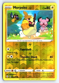 Morpeko 036/072 Common Shining Fates Pokemon Reverse Holo NM - Image 1