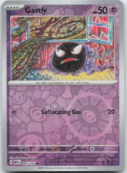 Gastly 092/165 Common 151 Pokemon Reverse Holo Near Mint - Image 1