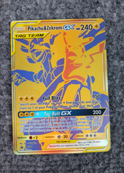 MINT Pokemon TCG Black Star Promo Pikachu Zekrom Tag Team Gold GX SM248 Card - Image 1