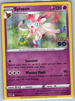 Sylveon 035/078 Holo Pokemon GO - Pokemon Card - NM - Image 1