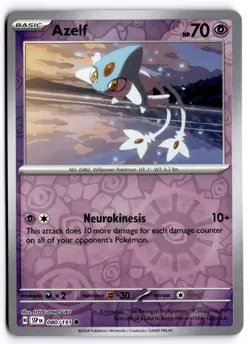 Pokemon TCG Azelf 080/191 SV08: Surging Sparks Common Reverse Holo - Image 1
