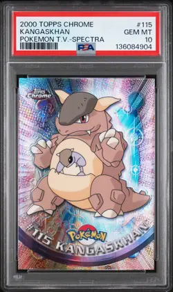 2000 TOPPS CHROME POKEMON T.V. SPECTRA #115 KANGASKHAN PSA 10 - Image 1
