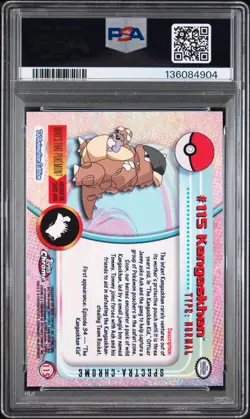 2000 TOPPS CHROME POKEMON T.V. SPECTRA #115 KANGASKHAN PSA 10 - Image 2