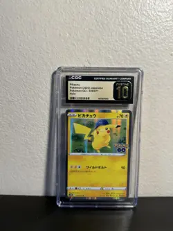 CGC Pristine 10 Pikachu 028/071 Pokemon GO Japanese Holo Promo Gem Mint Slab - Image 1
