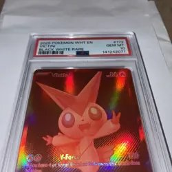 2025 POKEMON WHT EN-WHITE FLARE BLACK WHITE RARE #172 VICTINI PSA 10 GEM MT - Image 5