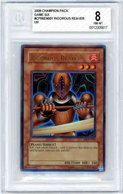 RIGOROUS REAVER YU-GI-OH 2008 CHAMPION PACK SIX #CP06-EN001 ULTRA HOLO BGS 8.0 - Image 1