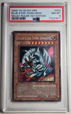 2002 YU-GI-OH! MAGIC RULER Blue Eyes Toon Dragon MRL-000 1st Edition PSA 8 - Image 1