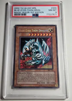 2002 YU-GI-OH! MAGIC RULER Blue Eyes Toon Dragon MRL-000 1st Edition PSA 8 - Image 4