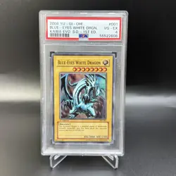 PSA 4 - Yu-Gi-Oh! - 2004 - Blue-Eyes White Dragon - SKE-001 1st Ed Holo - Image 1