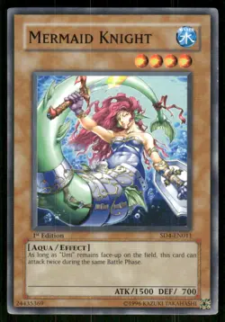 Mermaid Knight SD4-EN011 Structure Deck: Fury from the Deep Yu-Gi-Oh 1st Ed LP - Image 1