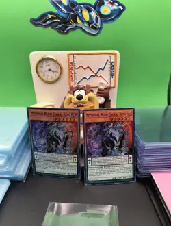 2X MYTHICAL BEAST JACKAL KING-YUGIOH-1ST EDITION SUPER RARE INCH-EN048 - Image 1