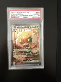 Whimsicott ex 165/086 White Flare SIR Holo EN PSA 10 - Image 1