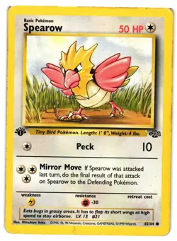 Pokemon TCG Spearow 62/64 Common Jungle 1st Edition DMG - Image 1