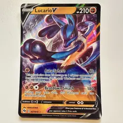 Lucario V 027/073 Champion's Path Ultra Rare Holo Pokemon TCG Card - Image 1