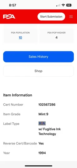 AIR ELEMENTAL Revised Edition 1994 Magic The Gathering MTG PSA 9 MINT🔥Low Pop🔥 - Image 4