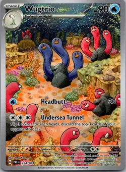 Wugtrio 224/091 Illustration Rare Paldean Fates Pokemon Holo Near Mint - Image 1