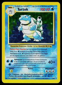 Pokemon Card - Blastoise Turtok German Base Set Unlimited 2/102 Holo Holo Rare - Image 1
