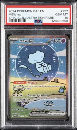2024 POKEMON PAF EN-PALDEAN FATES SPECIAL ILLUSTRATION RARE #232 MEW EX PSA 10 - Image 1