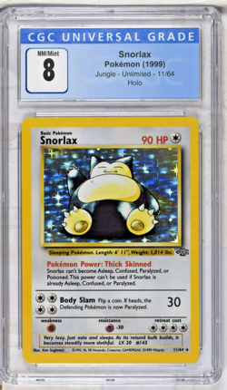 1999 Pokemon SNORLAX #11/64 Jungle Unlimited Galaxy Star Holo Rare English CGC 8 - Image 1