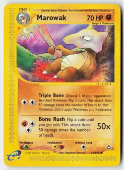 Pokemon Marowak - 54/147 - Uncommon Aquapolis MP - Image 1
