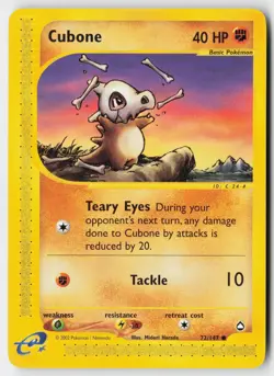 Pokemon Cubone - 72/147 - Common Aquapolis MP - Image 1