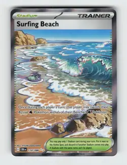Surfing Beach 114/086 Holo Ultra Rare Chaos Rising Pokemon 2026 Near Mint - Image 1
