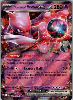 Team Rocket's Mewtwo ex 079/217 Double Rare Ascended Heroes Pokemon Near Mint - Image 1