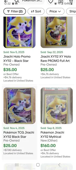 Pokemon Black 🌟 Promo XY112 Jirachi Mythical Collection Moderately Played Card - Image 5
