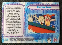 Topps Pokemon The Movie 2000 PIKACHU STORMY SEAS SILVER FOIL CARD #19 BLue Logo - Image 2