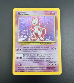 Wizards 1999-2000 Mewtwo Base Set 10/102 Holo Rare 60 HP English TCG LP-/MP+ - Image 1