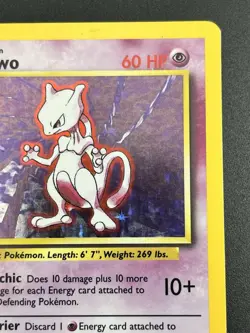 Wizards 1999-2000 Mewtwo Base Set 10/102 Holo Rare 60 HP English TCG LP-/MP+ - Image 3