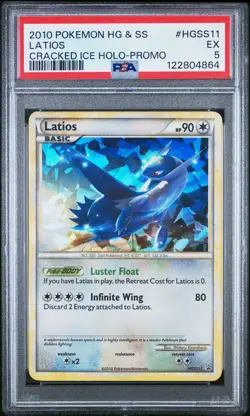 2010 POKEMON HEARTGOLD & SOULSILVER PROMO CRACKED ICE HOLO #HGSS11 LATIOS PSA 5 - Image 1