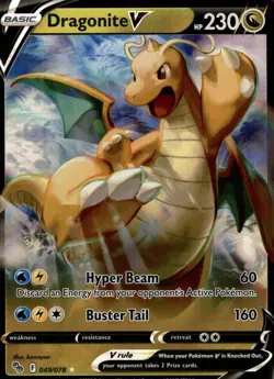 Dragonite V 049/078 Holo V Rare Pokemon GO Pokemon Near Mint - Image 1