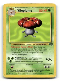 Vileplume 31/64 Rare Jungle Pokemon Unlimited HP - Image 1